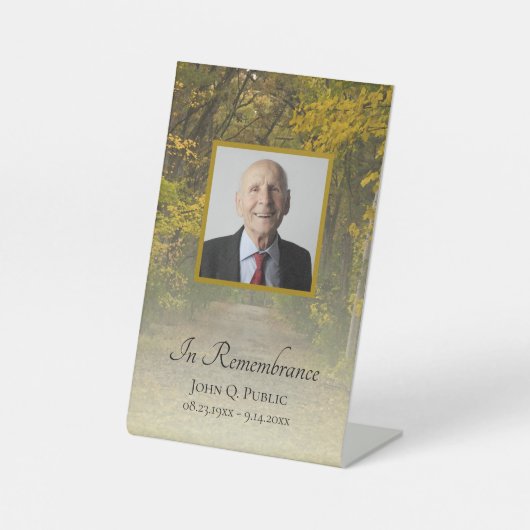 Der Herbst lässt die Lane-Feier zur Beerdigung des Sockelschild (Vorderseite)