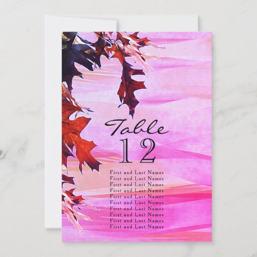 Der Herbst lässt die orange rosa Tischplatte stehe Einladung (Rückseite)