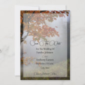 Der Herbst lässt eine rustikale Hochzeit das Datum Save The Date (Vorderseite)