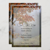 Der Herbst lässt eine rustikale Hochzeit das Datum Save The Date (Vorne/Hinten)