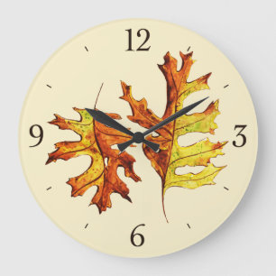 Der Herbst lässt eine schöne Natur Wasserfarben Ku Große Wanduhr