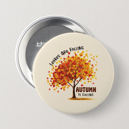 Der Herbst ruft Button (Vorne & Hinten)