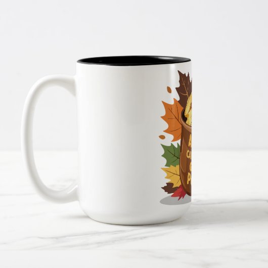 "Der Herbst trägt mehr Gold in seinen Taschen Zweifarbige Tasse (Links)