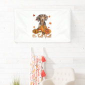 Der Herbst Y'all Dackel Hund Fall Scarf Herbst Pum Banner (Insitu)