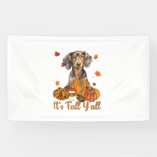 Der Herbst Y'all Dackel Hund Fall Scarf Herbst Pum Banner
