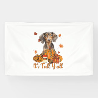 Der Herbst Y'all Dackel Hund Fall Scarf Herbst Pum Banner