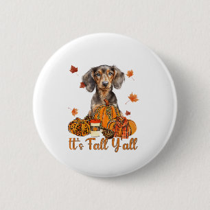 Der Herbst Y'all Dackel Hund Fall Scarf Herbst Pum Button