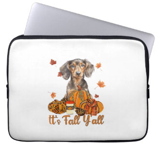 Der Herbst Y'all Dackel Hund Fall Scarf Herbst Pum Laptopschutzhülle