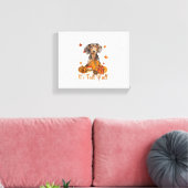 Der Herbst Y'all Dackel Hund Fall Scarf Herbst Pum Leinwanddruck (Insitu (Wohnzimmer))