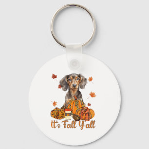 Der Herbst Y'all Dackel Hund Fall Scarf Herbst Pum Schlüsselanhänger