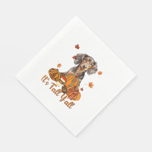 Der Herbst Y'all Dackel Hund Fall Scarf Herbst Pum Serviette (Ecke)