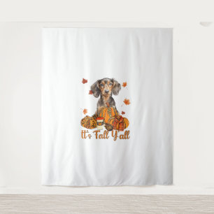 Der Herbst Y'all Dackel Hund Fall Scarf Herbst Pum Wandteppich