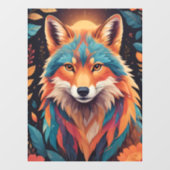 Der Herbstfox Fensteraufkleber (Blatt)
