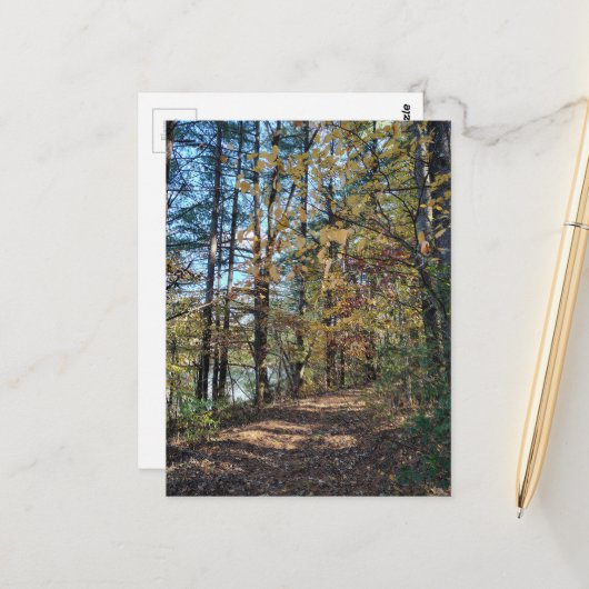 Der Herbstwaldweg Postkarte (Vorderseite/Rückseite Beispiel)