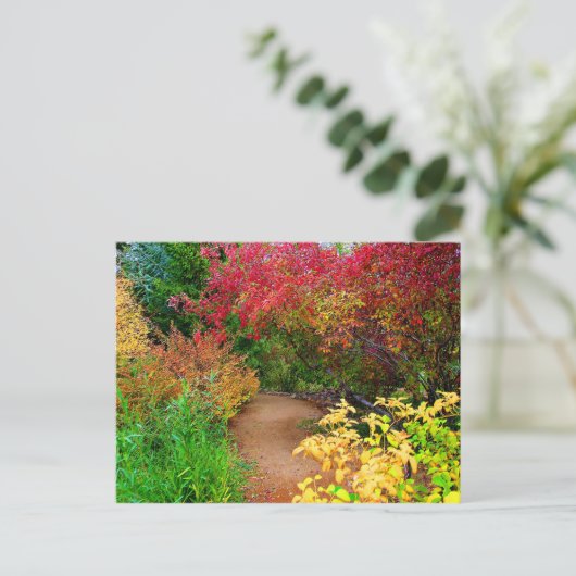 Der Herbstweg Postkarte (Stehend Vorderseite)
