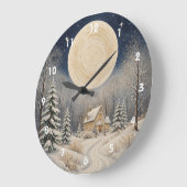 Der Herd von Winters Glanz Große Wanduhr (Winkel)