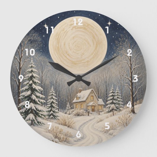 Der Herd von Winters Glanz Große Wanduhr (Vorderseite)