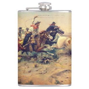Der Herdenverweigerer (von C. M. Russell, ca. 1897 Flachmann