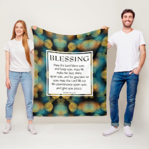 DER HERR BLASE, DASS SIE Zahlen 6:24-26 BLAU Fleecedecke