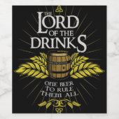 Der Herr der Getränke Bier Weinetikett (Einzelnes Label)