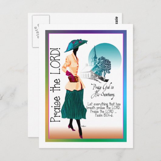 Der Herr gelobt Postkarte (Vorne/Hinten)