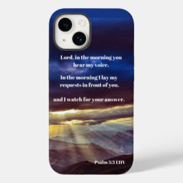 Der Herr hört mich Psalm 5:3 Bibelverse Case-Mate iPhone 14 Hülle