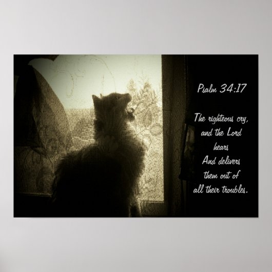 Der Herr hört Psalm 34:17 Poster (Vorne)