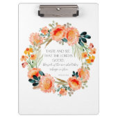 Der Herr ist eine gute Christliche Bibel-Verse-Kra Klemmbrett (Vorderseite)