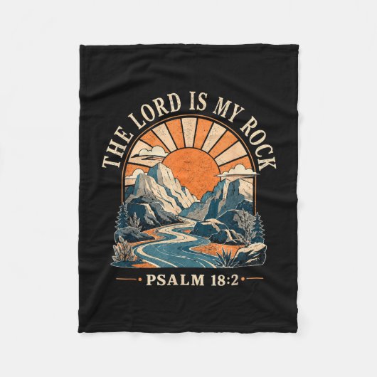 Der Herr ist Fels Psalm 18_2 christlicher Berg Fleecedecke (Vorderseite)