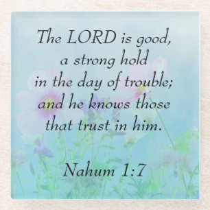Der Herr ist gut - Nahum 1:7 Glasuntersetzer