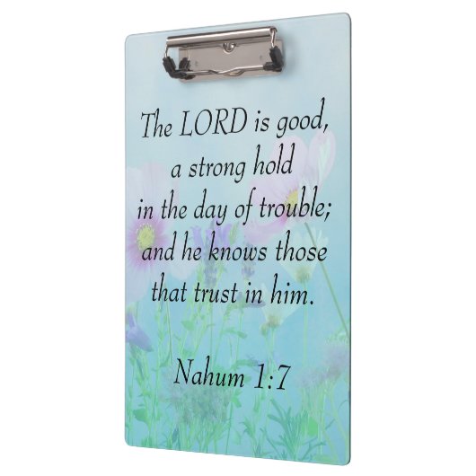 Der Herr ist gut - Nahum 1:7 Klemmbrett (Links)