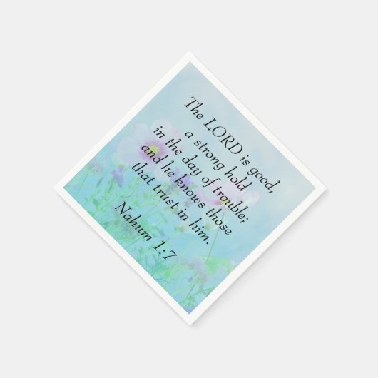 Der Herr ist gut - Nahum 1:7 Serviette (Ecke)