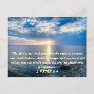 Der Herr ist in Bezug auf sein Versprechen nicht w Postkarte