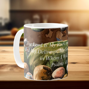 Der Herr ist mein Fels; Originalkunst Psalmen18:2 Kaffeetasse