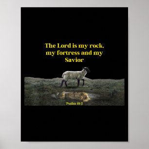 Der Herr ist mein Fels Psalm 18_2 - Christliche We Poster