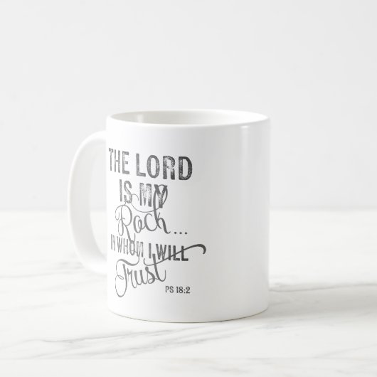 Der Herr ist mein Felsen - Ps 18:2 Kaffeetasse (Vorderseite Links)