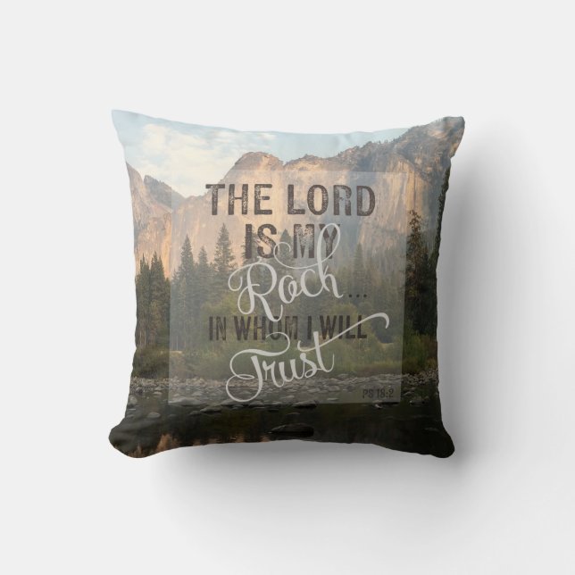 Der Herr ist mein Felsen - Ps 18:2 Kissen (Vorderseite)