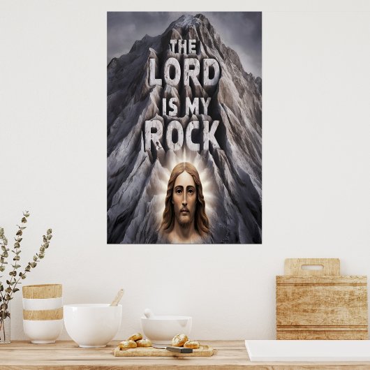 Der Herr ist mein Felsen: Psalm 18:2 Poster (Küche)