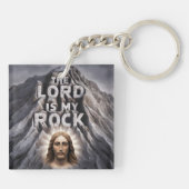 Der Herr ist mein Felsen: Psalm 18:2 Schlüsselanhänger (Rückseite)
