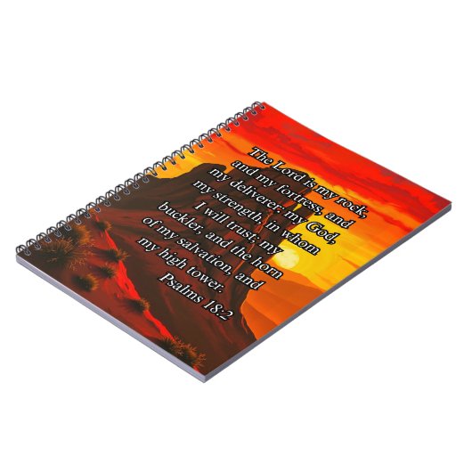 Der Herr ist mein Felsen: Psalmen 18:2 Lined Journ Notizblock (Linke Seite)