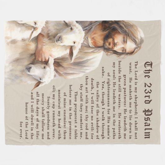 Der Herr ist mein Hirte - 23. Psalm Fleecedecke (Vorderseite (Horizontal))
