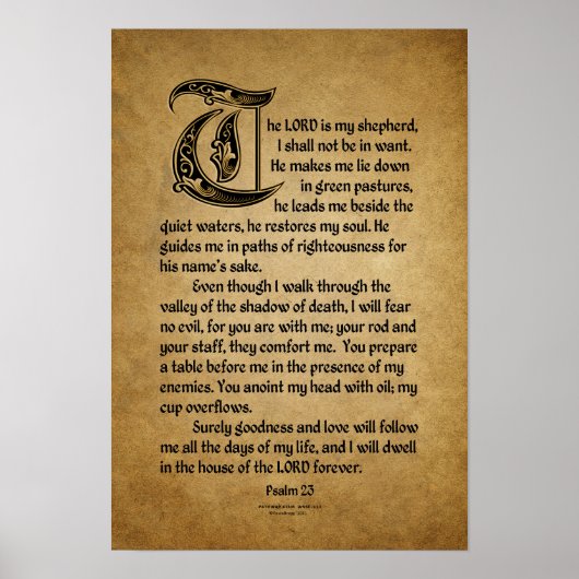 Der Herr ist mein Hirte (23 Psalm) Poster (Vorne)
