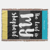 Der Herr ist mein Hirte Gelbes Aqua Modernes Muste Decke (Vorderseite)