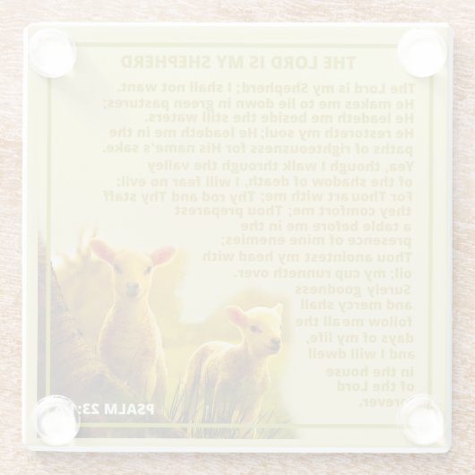 Der Herr ist mein Hirte Glasuntersetzer (Rückseite)