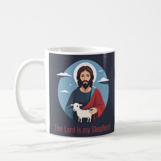 Der Herr ist mein Hirte Jesus Illustration Kaffeetasse (Links)