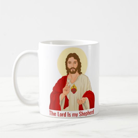 Der Herr ist mein Hirte Jesus Illustriert Kaffeetasse (Links)