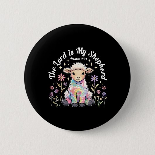 Der Herr ist mein Hirte Ostern Christlicher Glaube Button (Vorderseite)