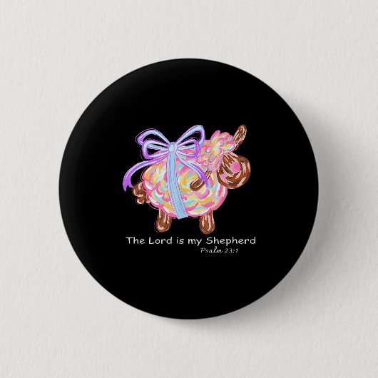 Der Herr ist mein Hirte Ostern Jesus Christlicher Button (Vorderseite)