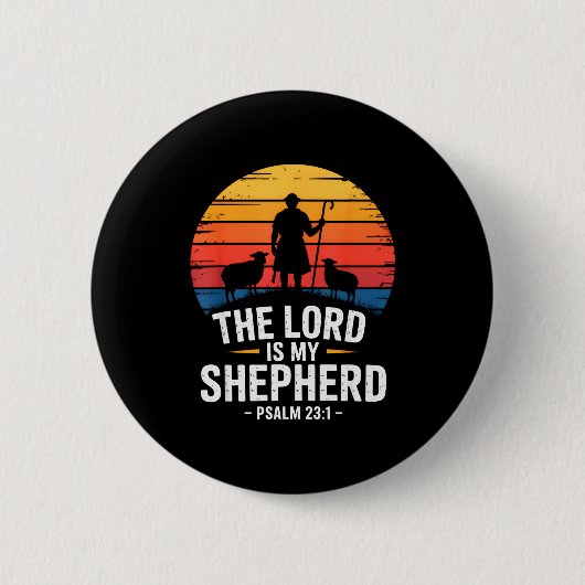 Der Herr ist mein Hirte Psalm 23_1 Bibelvers Button (Vorderseite)