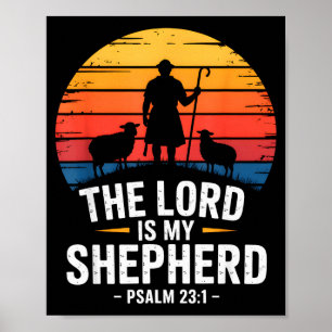Der Herr ist mein Hirte Psalm 23_1 Bibelvers Poster